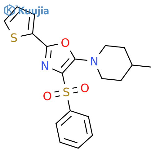 1-4-(benzenesulfonyl)-2-(thiophen-2-yl)-1,3-oxazol-5-yl-4-methylpiperidine structure