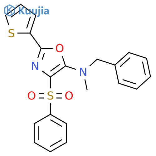 4-(benzenesulfonyl)-N-benzyl-N-methyl-2-(thiophen-2-yl)-1,3-oxazol-5-amine structure