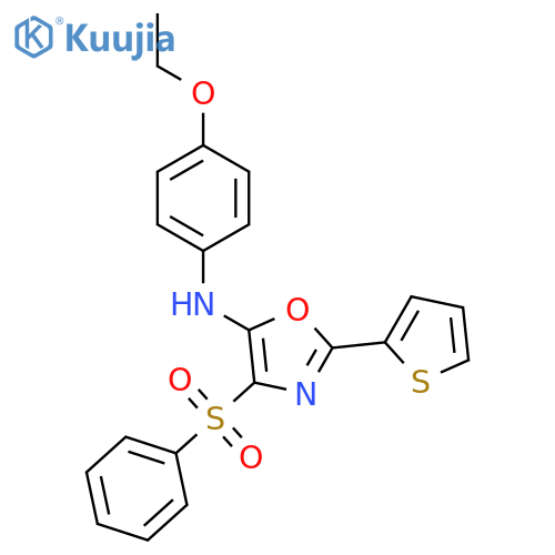 4-(benzenesulfonyl)-N-(4-ethoxyphenyl)-2-(thiophen-2-yl)-1,3-oxazol-5-amine structure