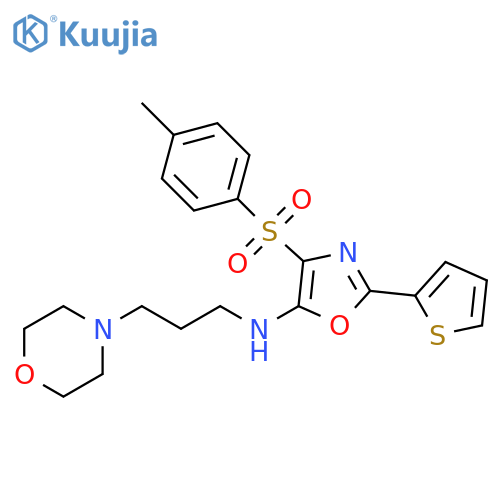 4-(4-methylbenzenesulfonyl)-N-3-(morpholin-4-yl)propyl-2-(thiophen-2-yl)-1,3-oxazol-5-amine structure