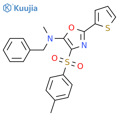 N-benzyl-N-methyl-4-(4-methylbenzenesulfonyl)-2-(thiophen-2-yl)-1,3-oxazol-5-amine structure
