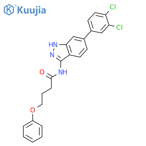 Butanamide, N-[6-(3,4-dichlorophenyl)-1H-indazol-3-yl]-4-phenoxy- structure