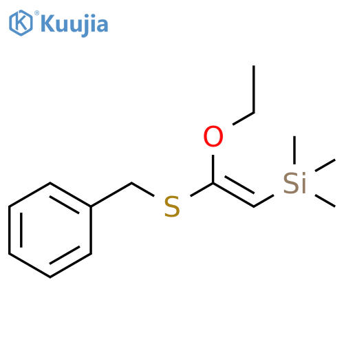 Silane, [2-ethoxy-2-[(phenylmethyl)thio]ethenyl]trimethyl-, (E)- structure