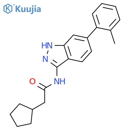 Cyclopentaneacetamide, N-[6-(2-methylphenyl)-1H-indazol-3-yl]- structure