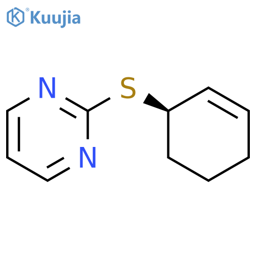 Pyrimidine, 2-[(1R)-2-cyclohexen-1-ylthio]- structure
