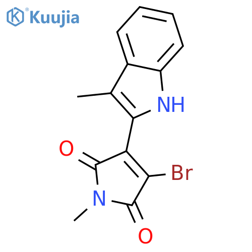 1H-Pyrrole-2,5-dione, 3-bromo-1-methyl-4-(3-methyl-1H-indol-2-yl)- structure