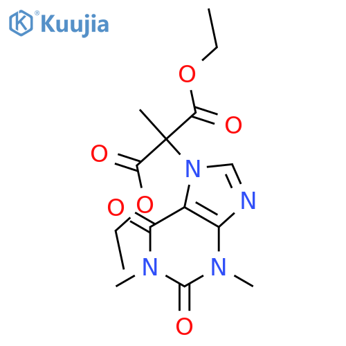 Diethyl 2-(1,3-dimethyl-2,6-dioxopurin-7-yl)-2-methylpropanedioate structure