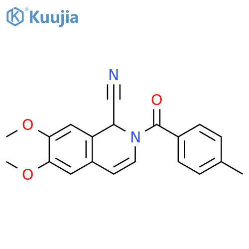 1-Isoquinolinecarbonitrile,1,2-dihydro-6,7-dimethoxy-2-(4-methylbenzoyl)- structure
