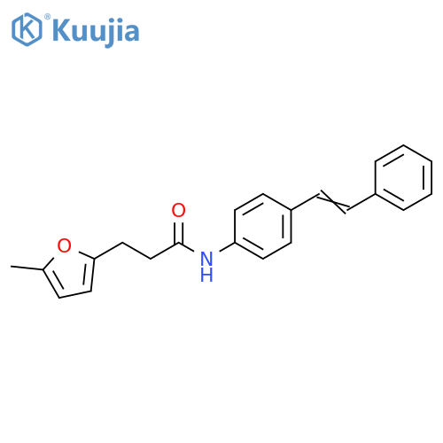 3-(5-methylfuran-2-yl)-N-{4-(E)-2-phenylethenylphenyl}propanamide structure