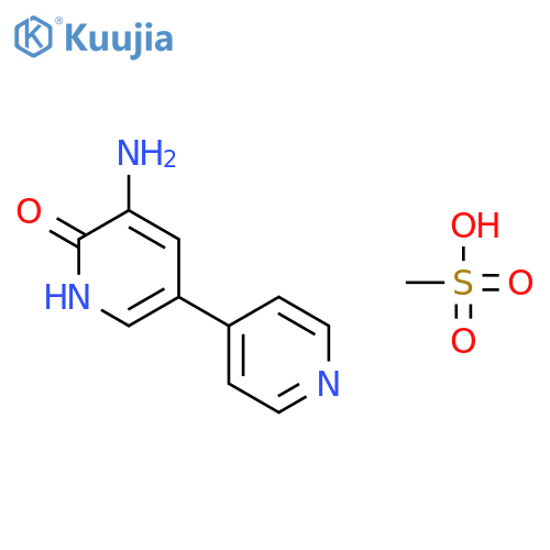 [3,4'-BIPYRIDIN]-6(1H)-ONE, 5-AMINO-, MONOMETHANESULFONATE structure