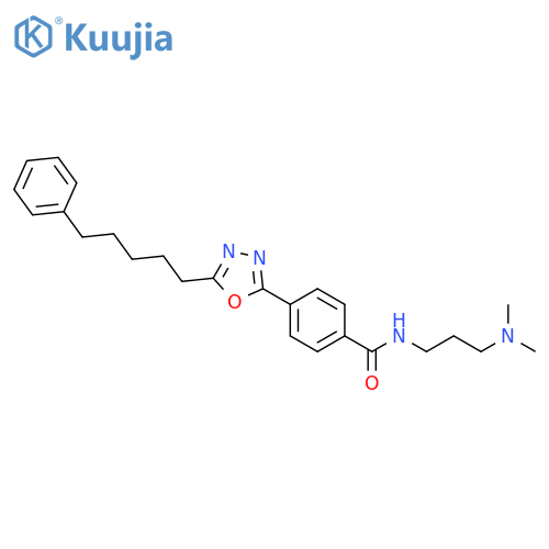 Benzamide,N-[3-(dimethylamino)propyl]-4-[5-(5-phenylpentyl)-1,3,4-oxadiazol-2-yl]- structure
