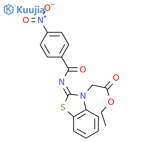 ethyl [(2Z)-2-{[(4-nitrophenyl)carbonyl]imino}-1,3-benzothiazol-3(2H)-yl]acetate structure