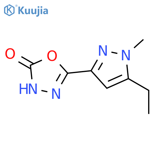1,3,4-Oxadiazol-2(3H)-one, 5-(5-ethyl-1-methyl-1H-pyrazol-3-yl)- structure
