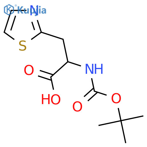 (2R)-2-{[(Tert-butoxy)carbonyl]amino}-3-(1,3-thiazol-2-yl)propanoic acid structure