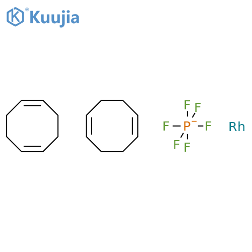 Bis(cycloocta-1,5-diene)rhodium(I) hexafluorophosphate structure