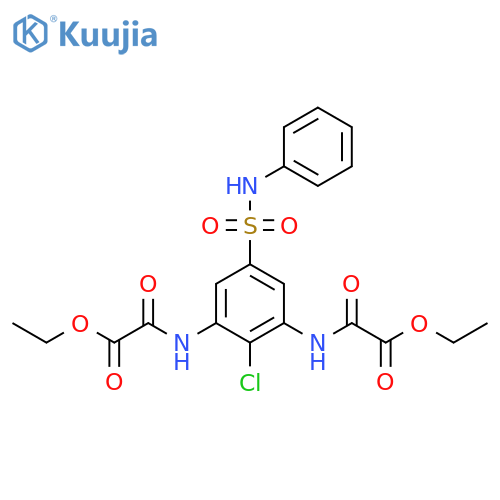 Acetic acid,2,2'-[[2-chloro-5-[(phenylamino)sulfonyl]-1,3-phenylene]diimino]bis[2-oxo-, diethyl ester structure