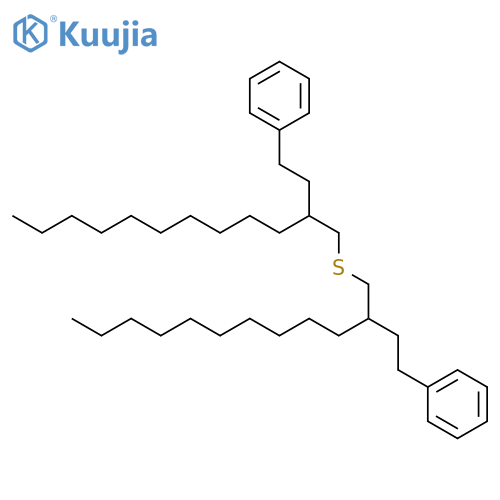3-(2-phenethyldodecylsulfanylmethyl)-1-phenyl-tridecane structure
