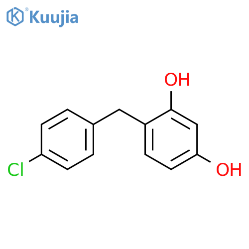 4-[(4-chlorophenyl)methyl]benzene-1,3-diol structure