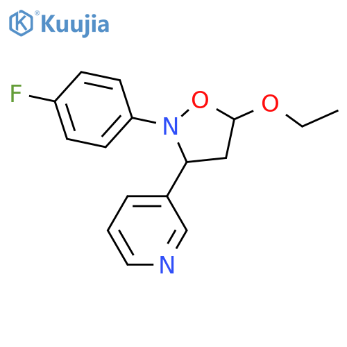 3-[5-ethoxy-2-(4-fluorophenyl)isoxazolidin-3-yl]pyridine structure