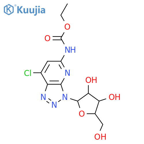 Carbamic acid,(7-chloro-3-b-D-ribofuranosyl-3H-1,2,3-triazolo[4,5-b]pyridin-5-yl)-,ethyl ester (9CI) structure