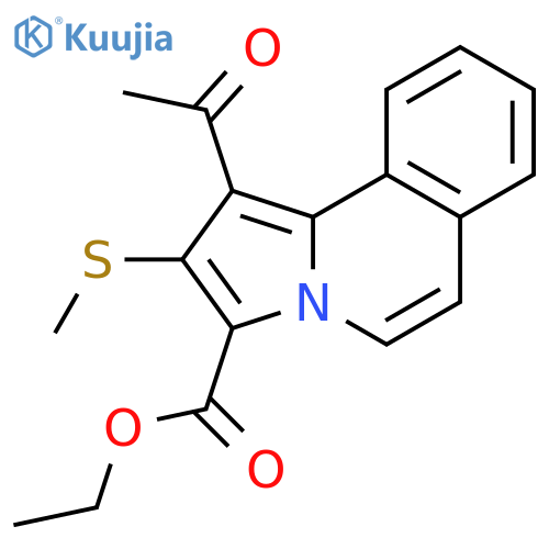 Pyrrolo[2,1-a]isoquinoline-3-carboxylic acid, 1-acetyl-2-(methylthio)-, ethyl ester structure