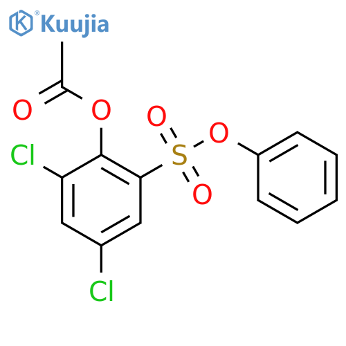 Benzenesulfonic acid, 2-(acetyloxy)-3,5-dichloro-, phenyl ester structure