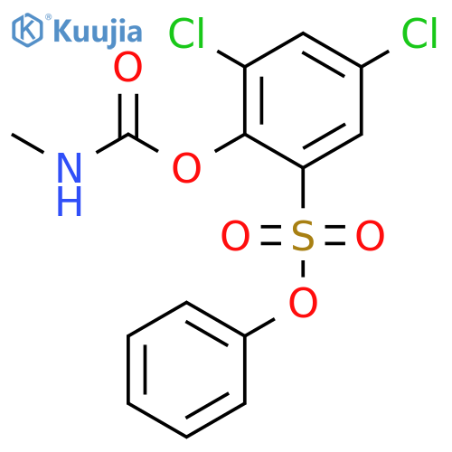 Benzenesulfonic acid, 3,5-dichloro-2-[[(methylamino)carbonyl]oxy]-, phenyl ester structure