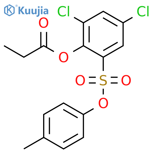 Benzenesulfonic acid, 3,5-dichloro-2-(1-oxopropoxy)-, 4-methylphenylester structure
