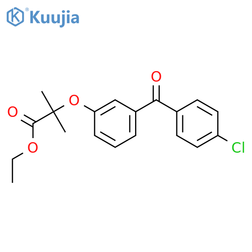 Propanoic acid, 2-[3-(4-chlorobenzoyl)phenoxy]-2-methyl-, ethyl ester structure