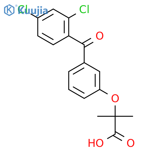 Propanoic acid, 2-[3-(2,4-dichlorobenzoyl)phenoxy]-2-methyl- structure