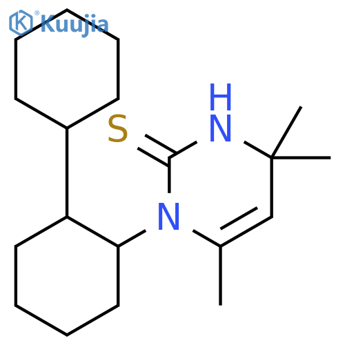 3-(2-cyclohexylcyclohexyl)-4,6,6-trimethyl-1h-pyrimidine-2-thione structure
