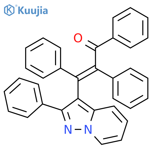 2-PROPEN-1-ONE, 1,2,3-TRIPHENYL-3-(2-PHENYLPYRAZOLO[1,5-A]PYRIDIN-3-YL)- structure