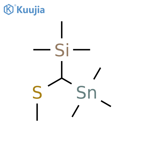 Silane, trimethyl[(methylthio)(trimethylstannyl)methyl]- structure