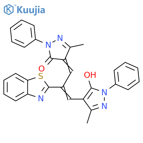 3H-Pyrazol-3-one,4-[2-(2-benzothiazolyl)-3-(5-hydroxy-3-methyl-1-phenyl-1H-pyrazol-4-yl)-2-propenylidene]-2,4-dihydro-5-methyl-2-phenyl- structure