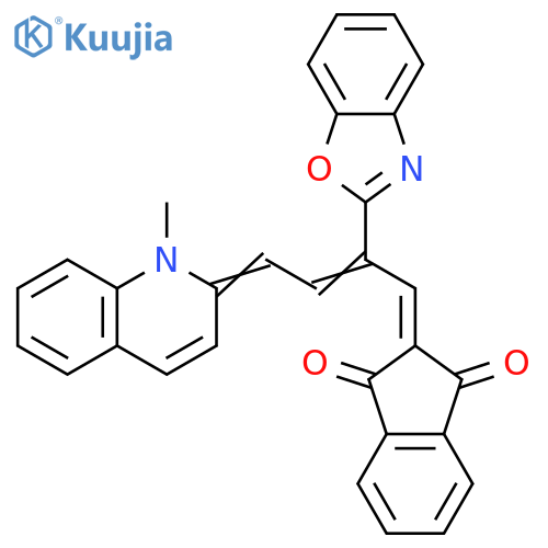 1H-Indene-1,3(2H)-dione,2-[2-(2-benzoxazolyl)-4-(1-methyl-2(1H)-quinolinylidene)-2-butenylidene]- structure