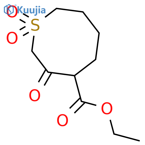 4-Thiocanecarboxylic acid, 3-oxo-, ethyl ester, 1,1-dioxide structure