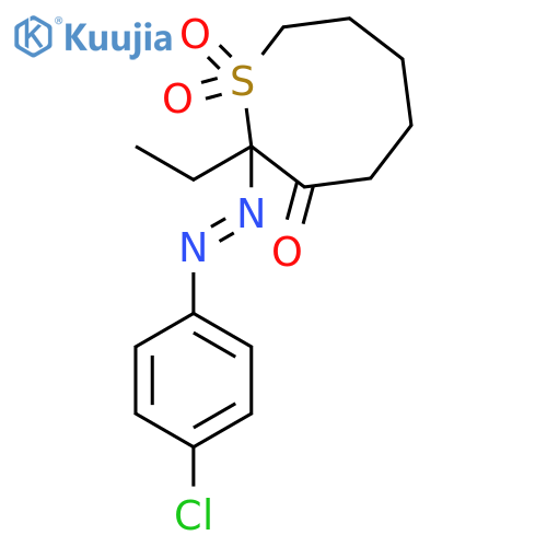 3-Thiocanone, 2-[(4-chlorophenyl)azo]-2-ethyl-, 1,1-dioxide structure