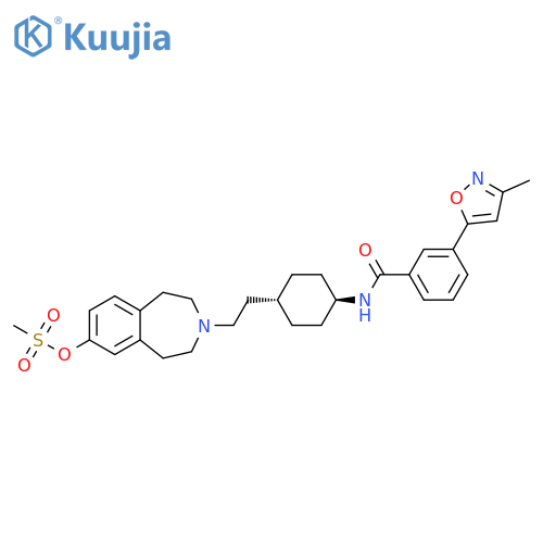 Benzamide,3-(3-methyl-5-isoxazolyl)-N-[trans-4-[2-[1,2,4,5-tetrahydro-7-[(methylsulfonyl)oxy]-3H-3-benzazepin-3-yl]ethyl]cyclohexyl]- structure