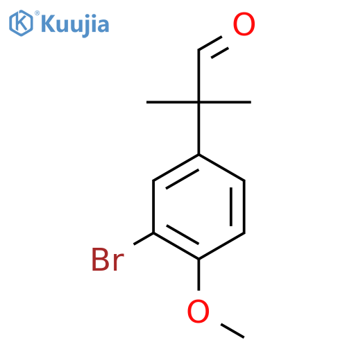 2-(3-bromo-4-methoxyphenyl)-2-methylpropanal structure