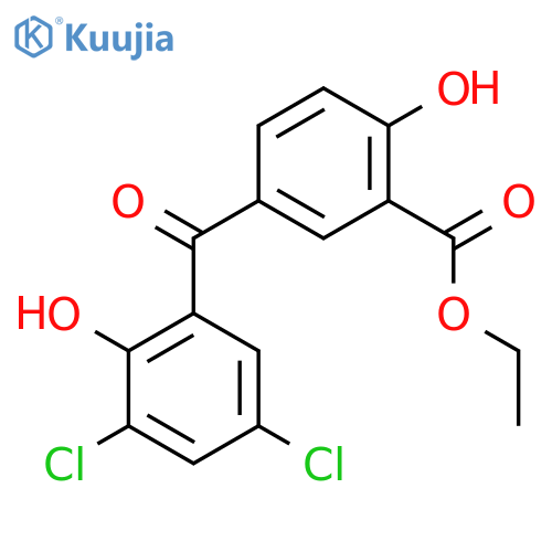 BENZOIC ACID, 5-(3,5-DICHLORO-2-HYDROXYBENZOYL)-2-HYDROXY-, ETHYL ESTER structure