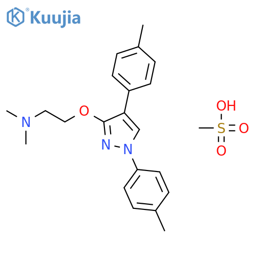2-{[1,4-bis(4-methylphenyl)-1H-pyrazol-3-yl]oxy}-N,N-dimethylethanamine methanesulfonate structure
