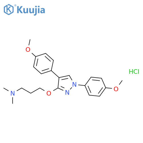 3-{[1,4-bis(4-methoxyphenyl)-1H-pyrazol-3-yl]oxy}-N,N-dimethylpropan-1-amine hydrochloride structure