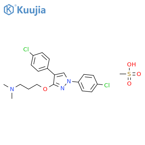 3-{[1,4-bis(4-chlorophenyl)-1H-pyrazol-3-yl]oxy}-N,N-dimethylpropan-1-amine methanesulfonate structure