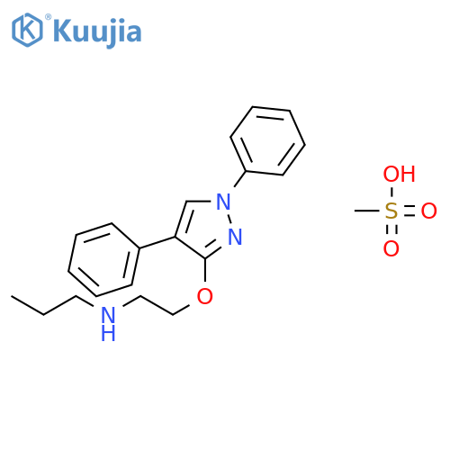N-{2-[(1,4-diphenyl-1H-pyrazol-3-yl)oxy]ethyl}propan-1-amine methanesulfonate structure