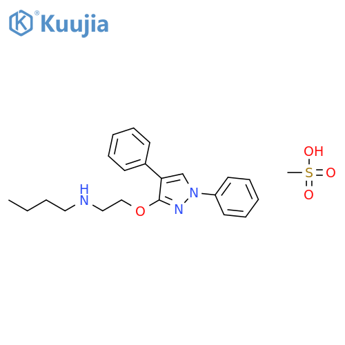 N-{2-[(1,4-diphenyl-1H-pyrazol-3-yl)oxy]ethyl}butan-1-amine methanesulfonate structure
