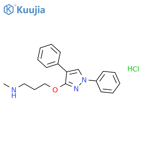 3-[(1,4-diphenyl-1H-pyrazol-3-yl)oxy]-N-methylpropan-1-amine hydrochloride structure