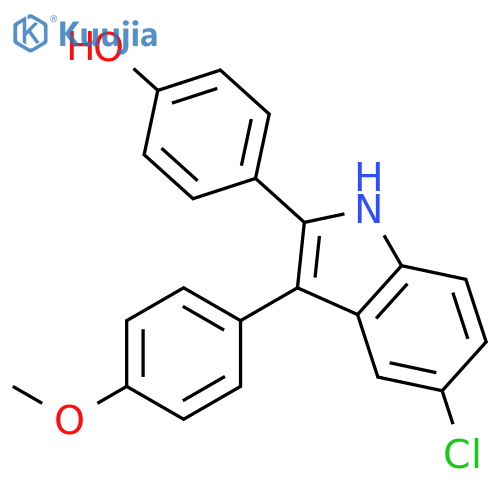 Phenol, 4-[5-chloro-3-(4-methoxyphenyl)-1H-indol-2-yl]- structure