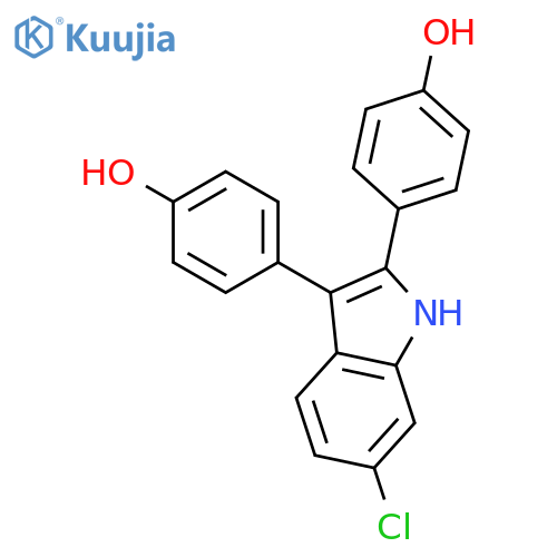 PHENOL, 4,4'-(6-CHLORO-1H-INDOLE-2,3-DIYL)BIS- structure