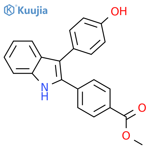 BENZOIC ACID, 4-[3-(4-HYDROXYPHENYL)-1H-INDOL-2-YL]-, METHYL ESTER structure
