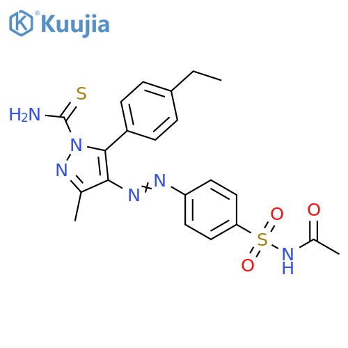 Acetamide,N-[[4-[[1-(aminothioxomethyl)-5-(4-ethylphenyl)-3-methyl-1H-pyrazol-4-yl]azo]phenyl]sulfonyl]- structure